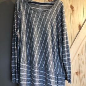 Gray and white striped sweater